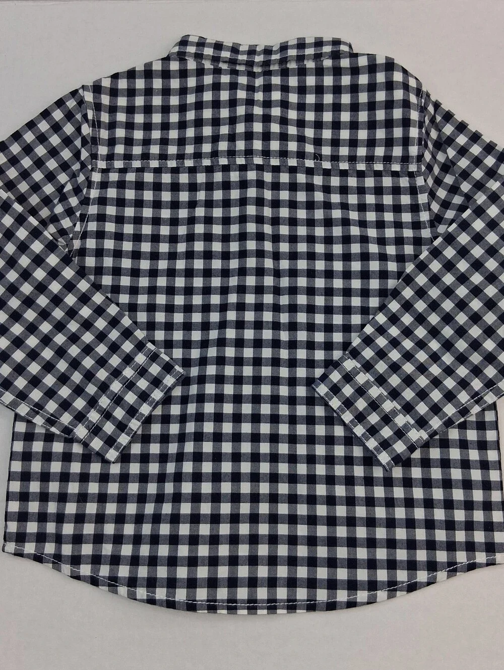 Gymboree Blue White Gingham Long Sleeve Plaid Long Sleeve Button Up Shirt 18-24M